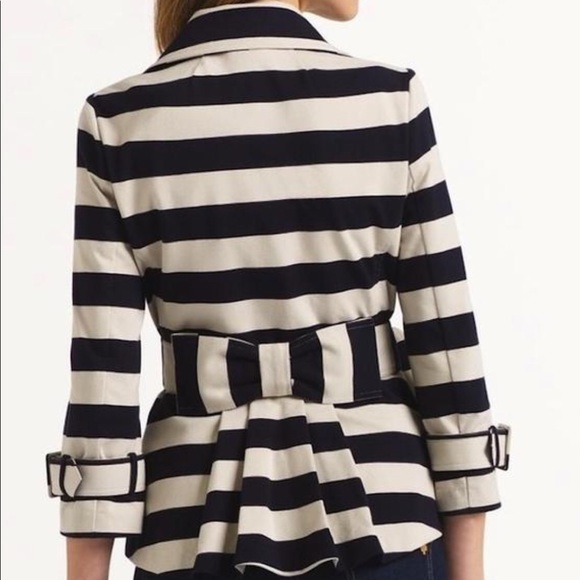 Kate Spade step out in stripes bow back pea coat - Picture 2 of 9
